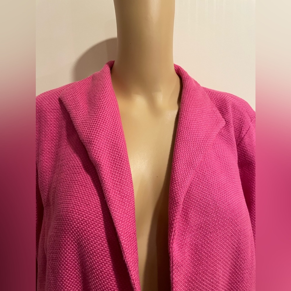 Hot pink Eileen Fisher linen blend blazer - Picture 3 of 14